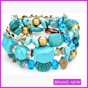 Bohemian Multilayer Agate Bead Wrap Bracelet Handmade Vintage Boho Jewelry